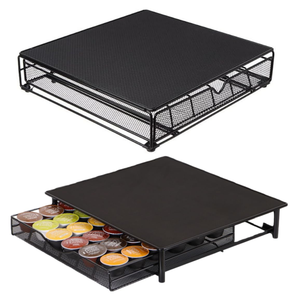 SKY-TOUCH Coffee Pod Drawer, 36 Pcs Coffee Capsule Holder Space-Saving Coffee Pods Kitchen Organizer
