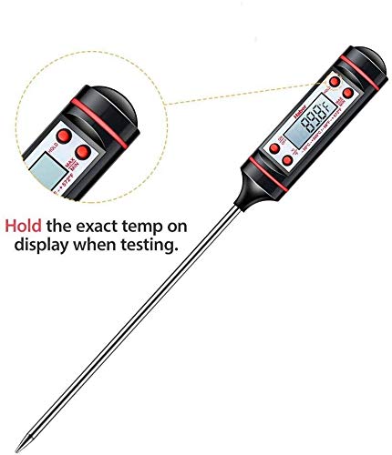 Sky-Touch Sincher Meat Thermometer, Cooking Thermometer With Instant Read, Lcd Screen, Hold Function For Kitchen Food Smoker Grill Bbq Meat Candy Milk Water