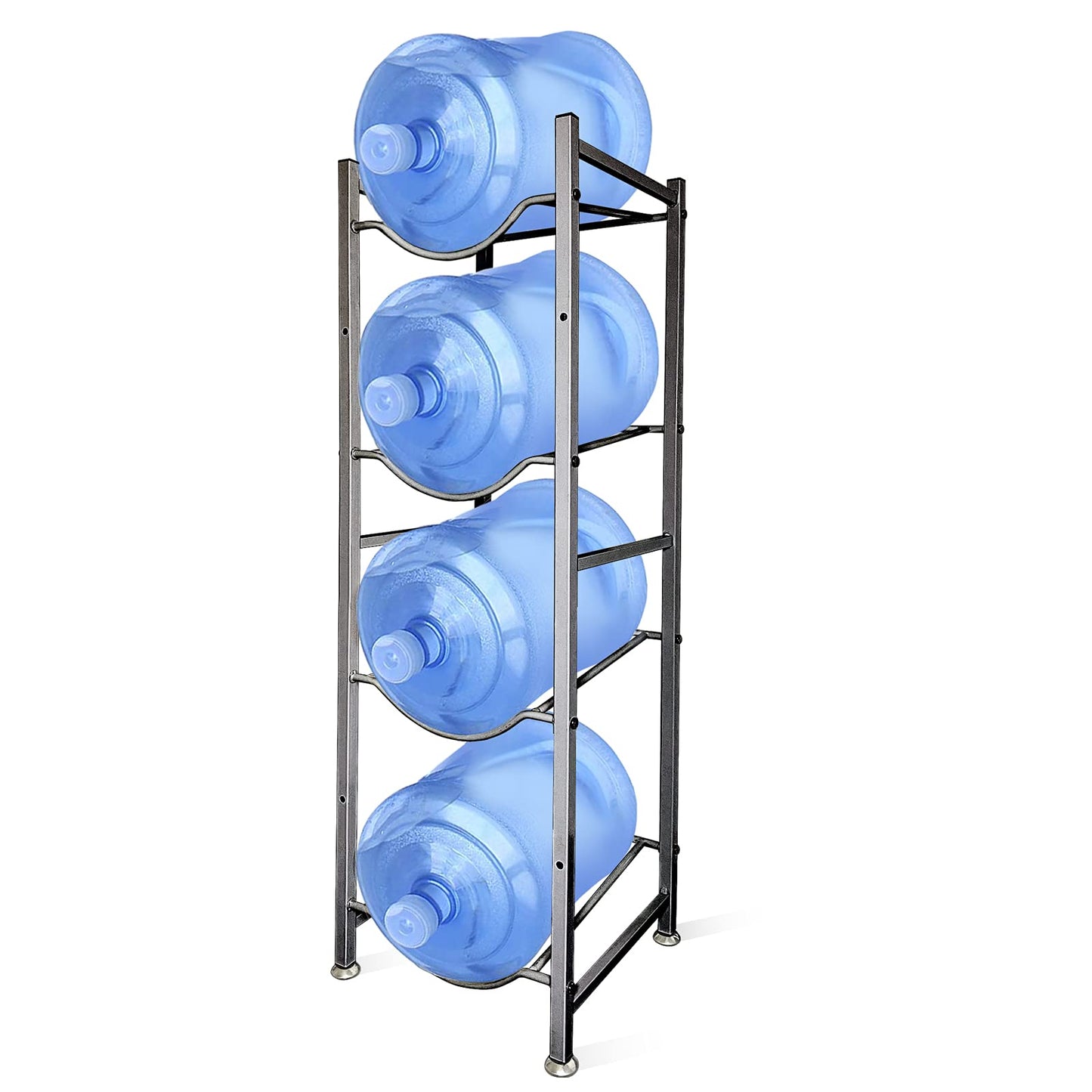 SKY-TOUCH Water Bottle Storage Stand, 4 Tier Water Bottle Holder, 5 Gallons Heavy Duty Water Jug Rack for Kitchen Home and Office Easy To Assemble
