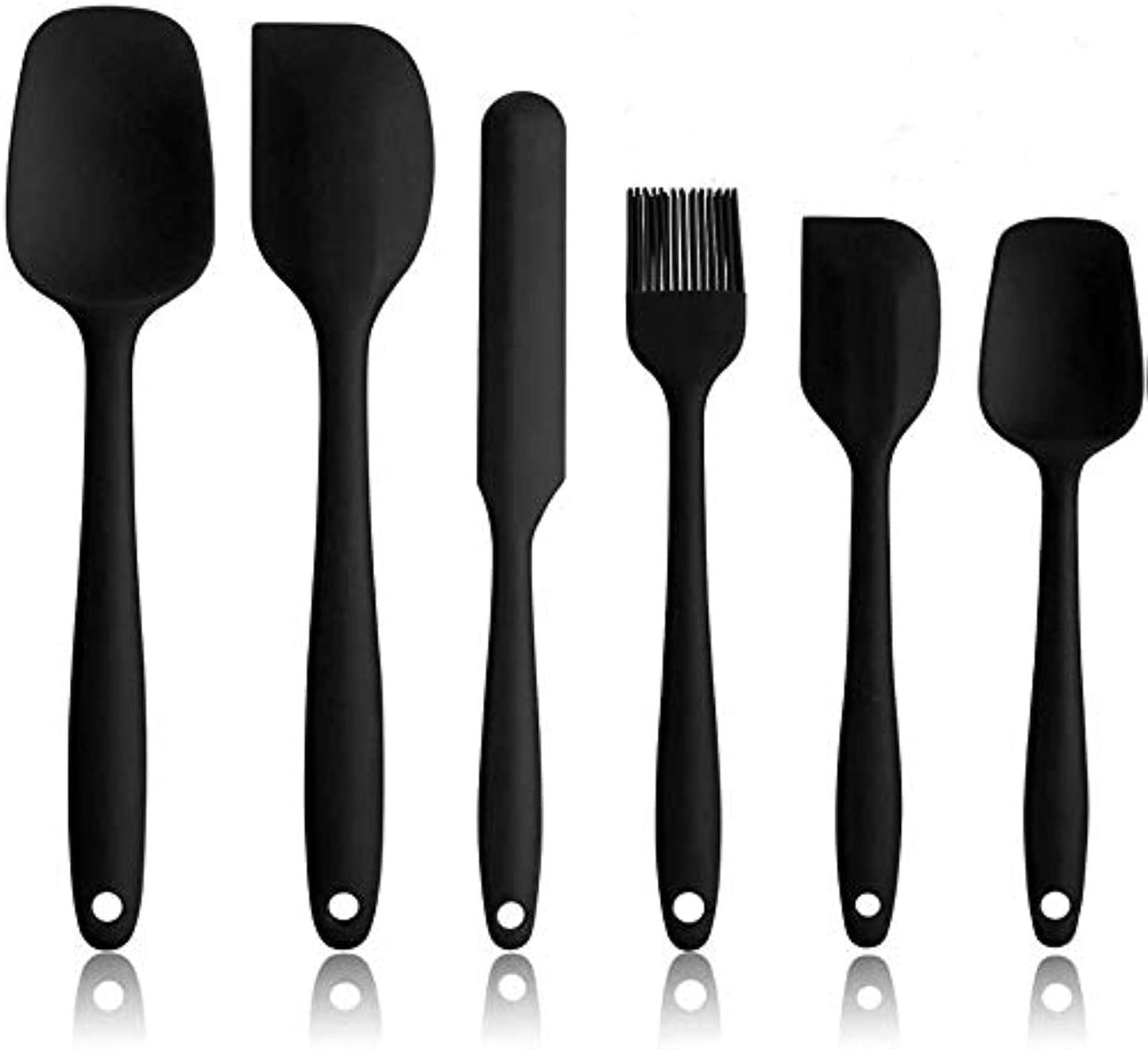 SKY-TOUCH Silicone Spatula Set - 6 Piece Non-Stick Rubber Spatula Set, Heat-Resistant Spatula Kitchen Utensils Set For Cooking, Baking And Mixing