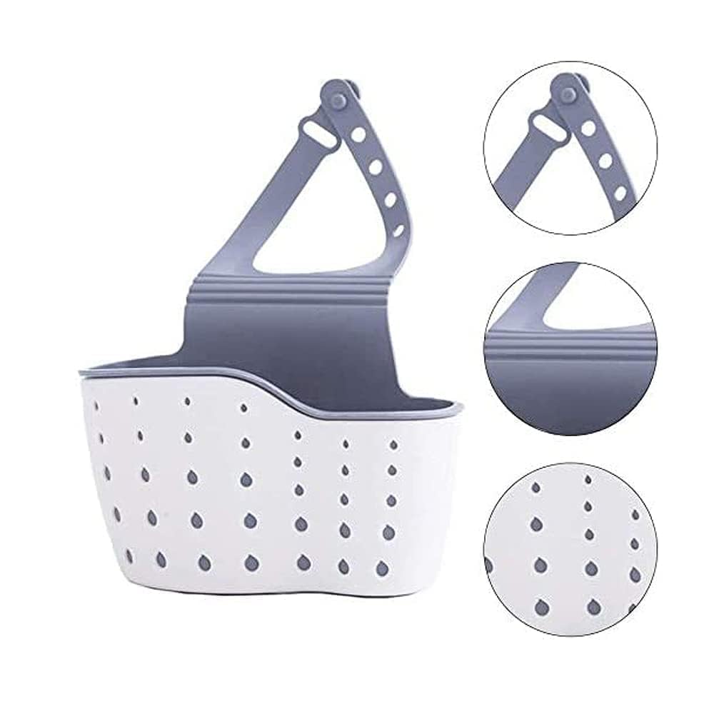 SKY-TOUCH Sink Caddy Sponge Holder, Kitchen Storage Basket Hanging Bag Organizer for Sponges, Soaps and Cleaning Brushes, Sink Accessories