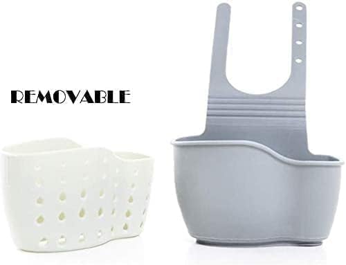 SKY-TOUCH Sink Caddy Sponge Holder, Kitchen Storage Basket Hanging Bag Organizer for Sponges, Soaps and Cleaning Brushes, Sink Accessories