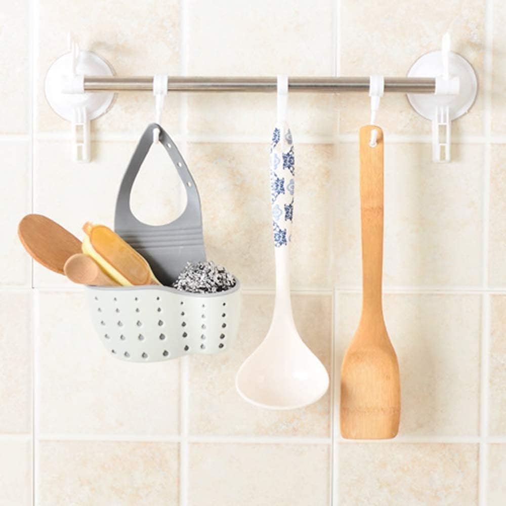 SKY-TOUCH Sink Caddy Sponge Holder, Kitchen Storage Basket Hanging Bag Organizer for Sponges, Soaps and Cleaning Brushes, Sink Accessories