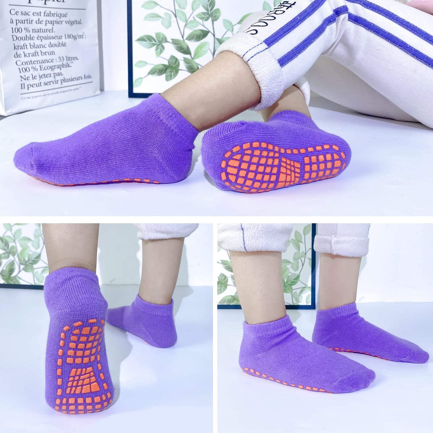 SKY-TOUCH Non Slip Parent-Child Socks, Anti-Slip Sock trampoline Sock for Boys Girls Baby Kids, Non-slip Yoga Socks Women 29-42