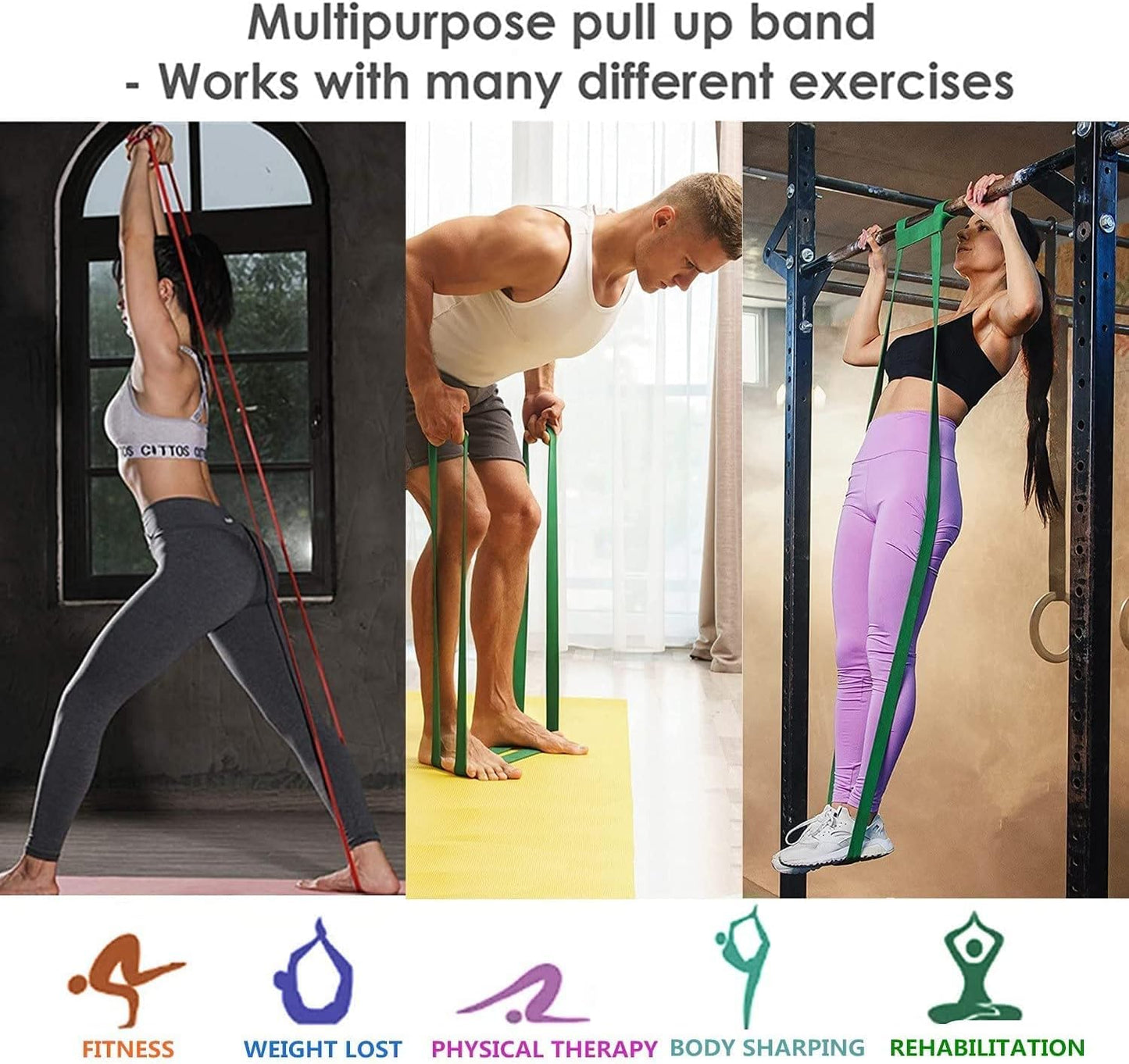 SKY-TOUCH Pull Up Assist Bands, Stretch and Mobility Bands for Resistance Training, Physical Therapy and Home Workout
