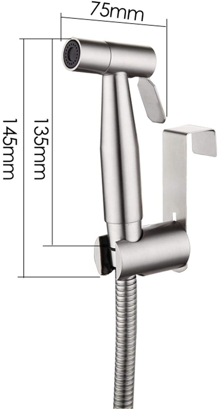 SKY-TOUCH 3 Pieces Toilet Bidet Spray Gun Set, Shattaf Kit Handheld Self-Cleaning for Washroom and Bathroom, Toilet Water Sprayer, Silver