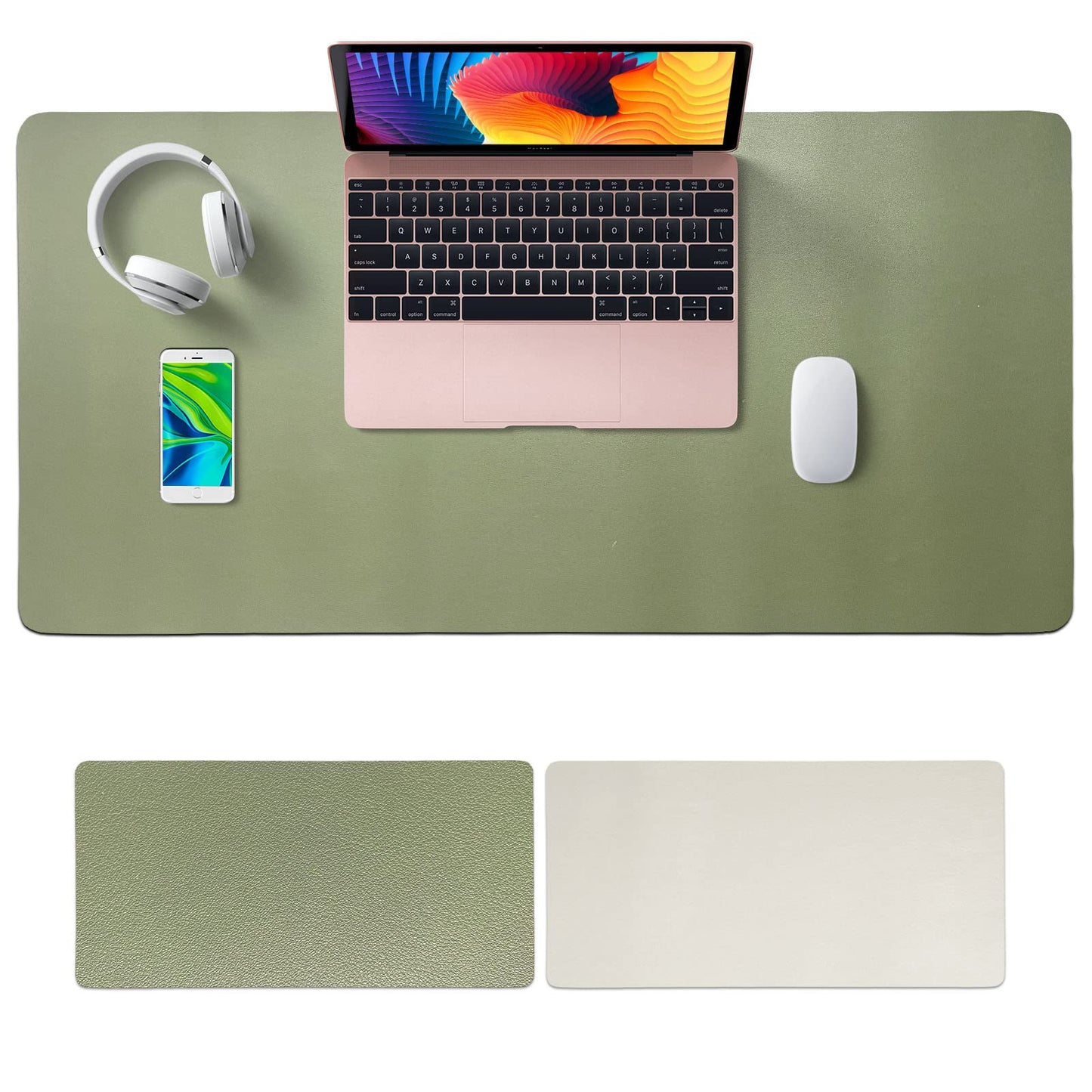 SKY-TOUCH Multifunctional Desk Pad 80x40cm, Leather Computer Mouse Pad Office Desk Mat Extended Gaming Mouse Pad, Non-Slip Waterproof Dual-Side Use Desk Mat Protecto