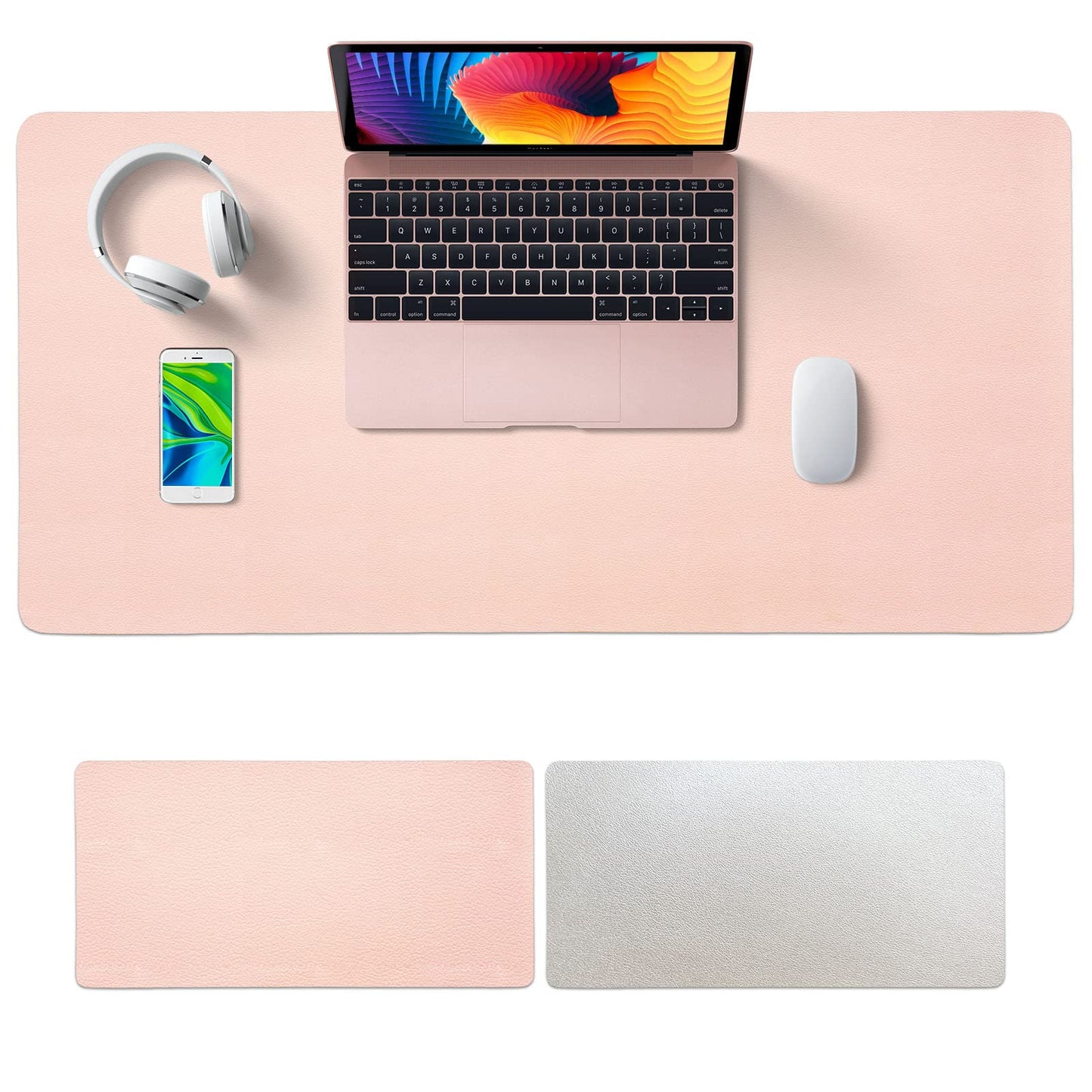 SKY-TOUCH Multifunctional Desk Pad 80x40cm, Leather Computer Mouse Pad Office Desk Mat Extended Gaming Mouse Pad, Non-Slip Waterproof Dual-Side Use Desk Mat Protecto