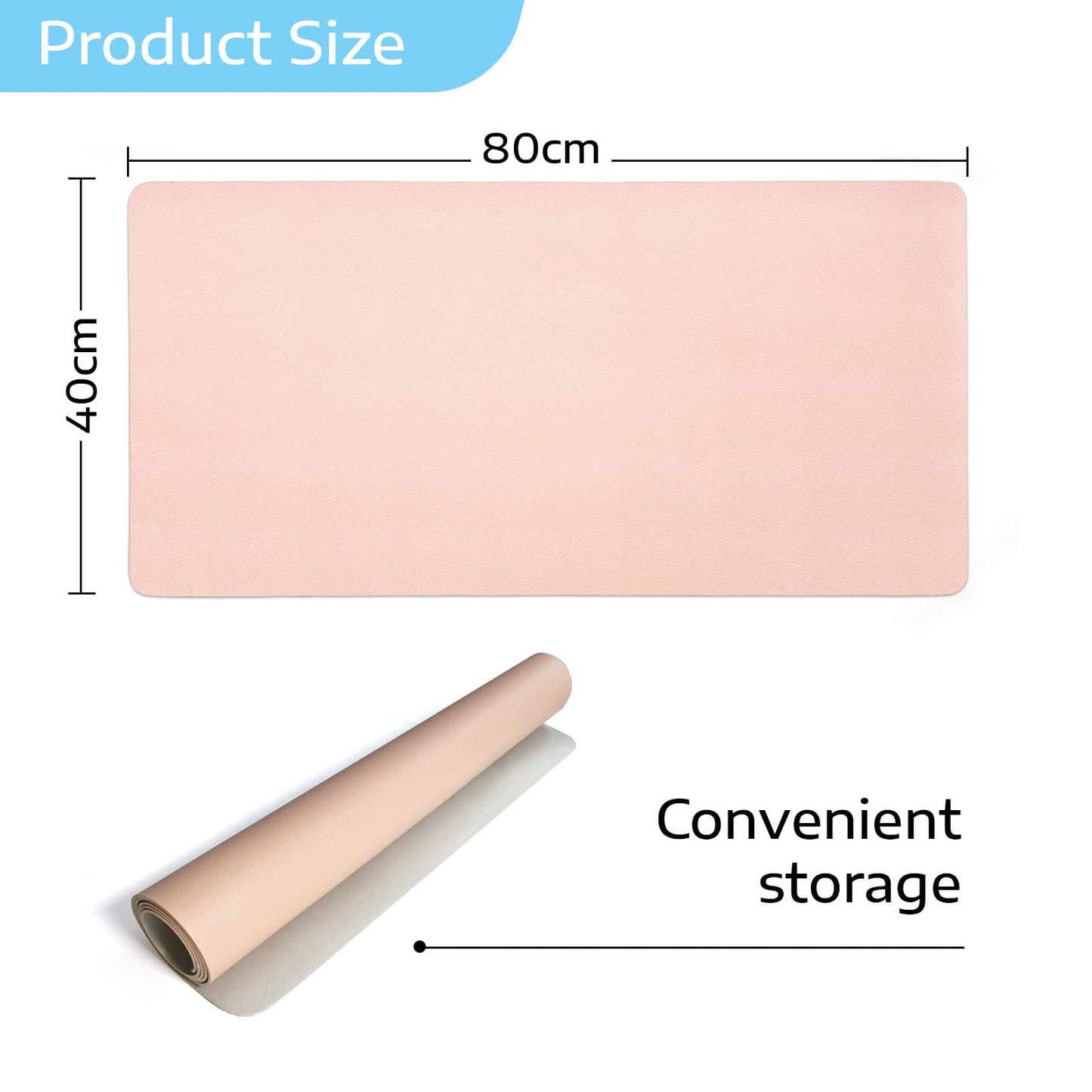 SKY-TOUCH Multifunctional Desk Pad 80x40cm, Leather Computer Mouse Pad Office Desk Mat Extended Gaming Mouse Pad, Non-Slip Waterproof Dual-Side Use Desk Mat Protecto