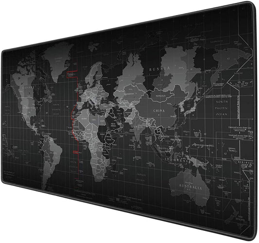 SKY-TOUCH Large Gaming Mouse Pad 900x400mm, World Map Desk Pad Anti-Skid Rubber Base and Stitched Edges, Keyboard Mouse Mat for Gamers, Home, Office and Studio