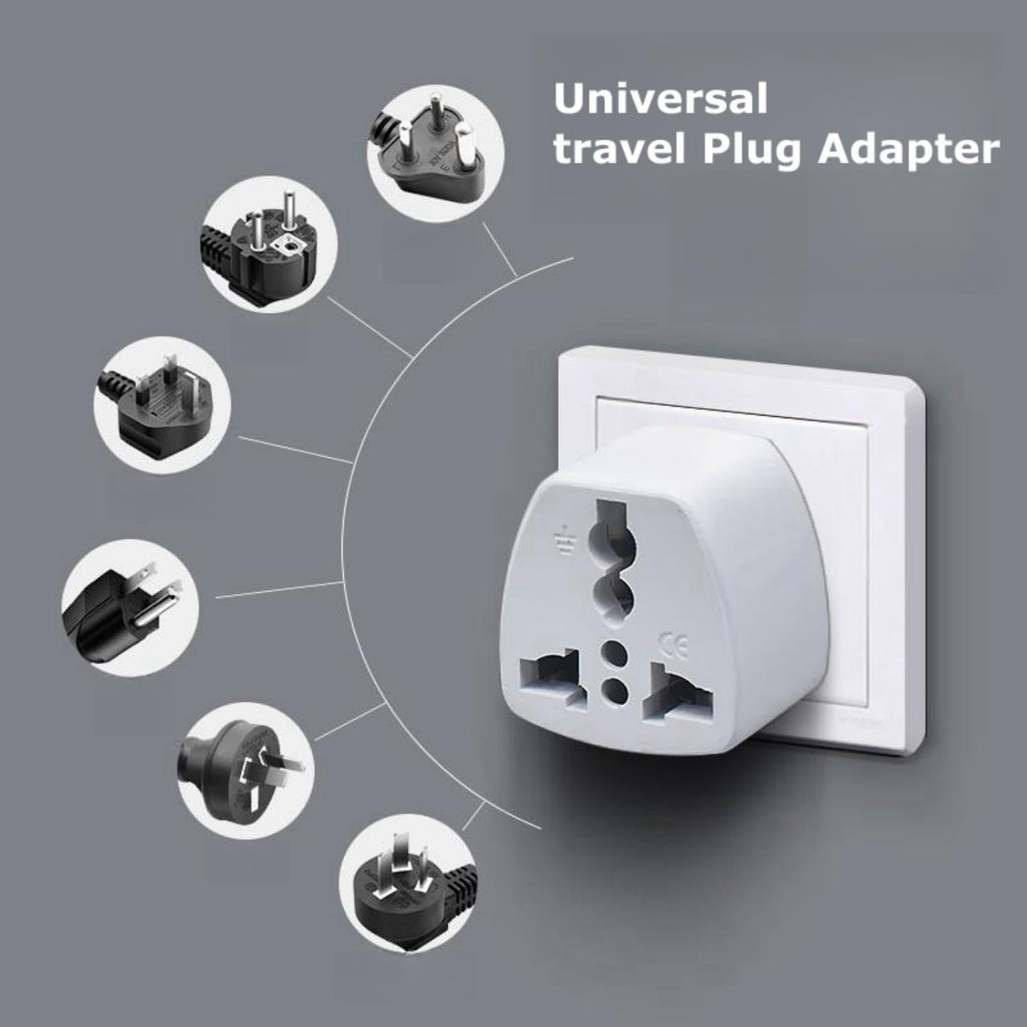 SKY-TOUCH 3PCS Universal Travel Plug Adapter, AU UK EU to US AC Power Plug Power Adapter 3 Pin Travel Wall Plug Converter