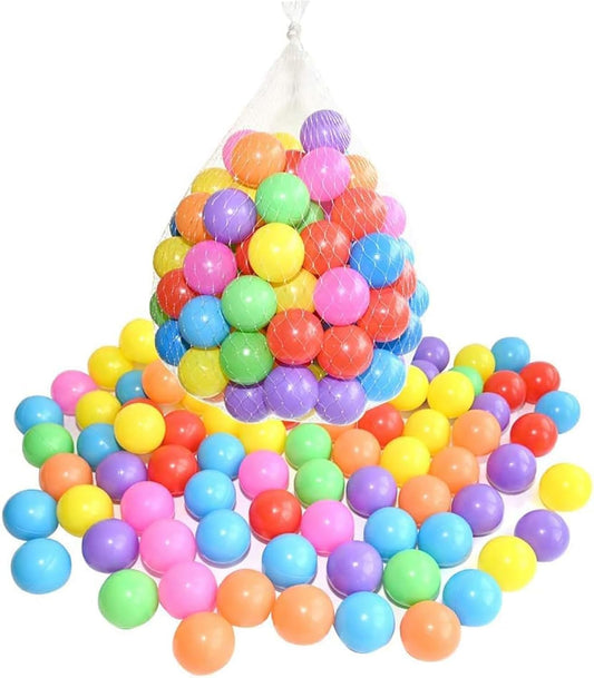 SKY-TOUCH 100 Pieces Each Pack of Soft and Colorful Plastic Ocean Balls, Ideal to fill Indoor and Outdoor Playpen, Ball Pits and Playhouse for Babies, Toddlers and Kids (Item Diameter:5.5cm)