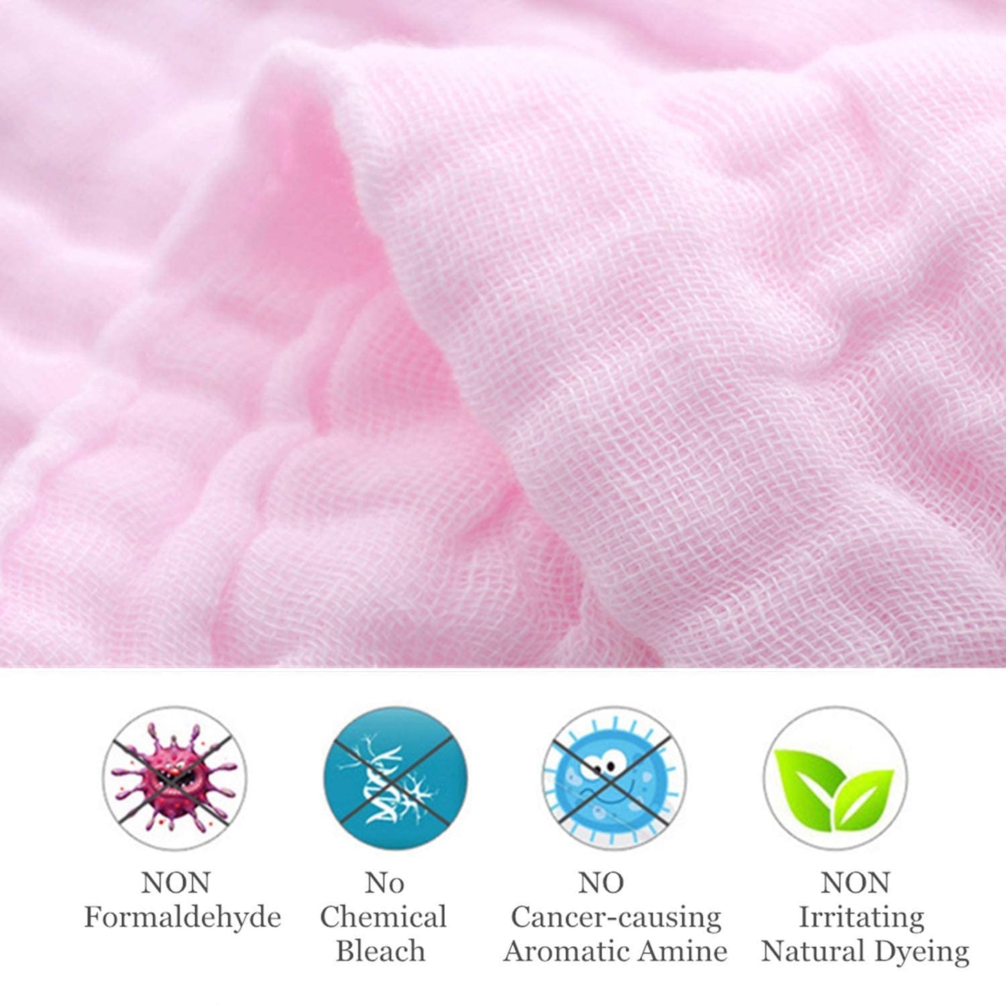 SKY-TOUCH 5pcs Muslin Baby Washcloths and Towels, Natural Organic Cotton Baby Washcloths, Soft Newborn Baby Towel and Muslin Washcloth for Sensitive Skin