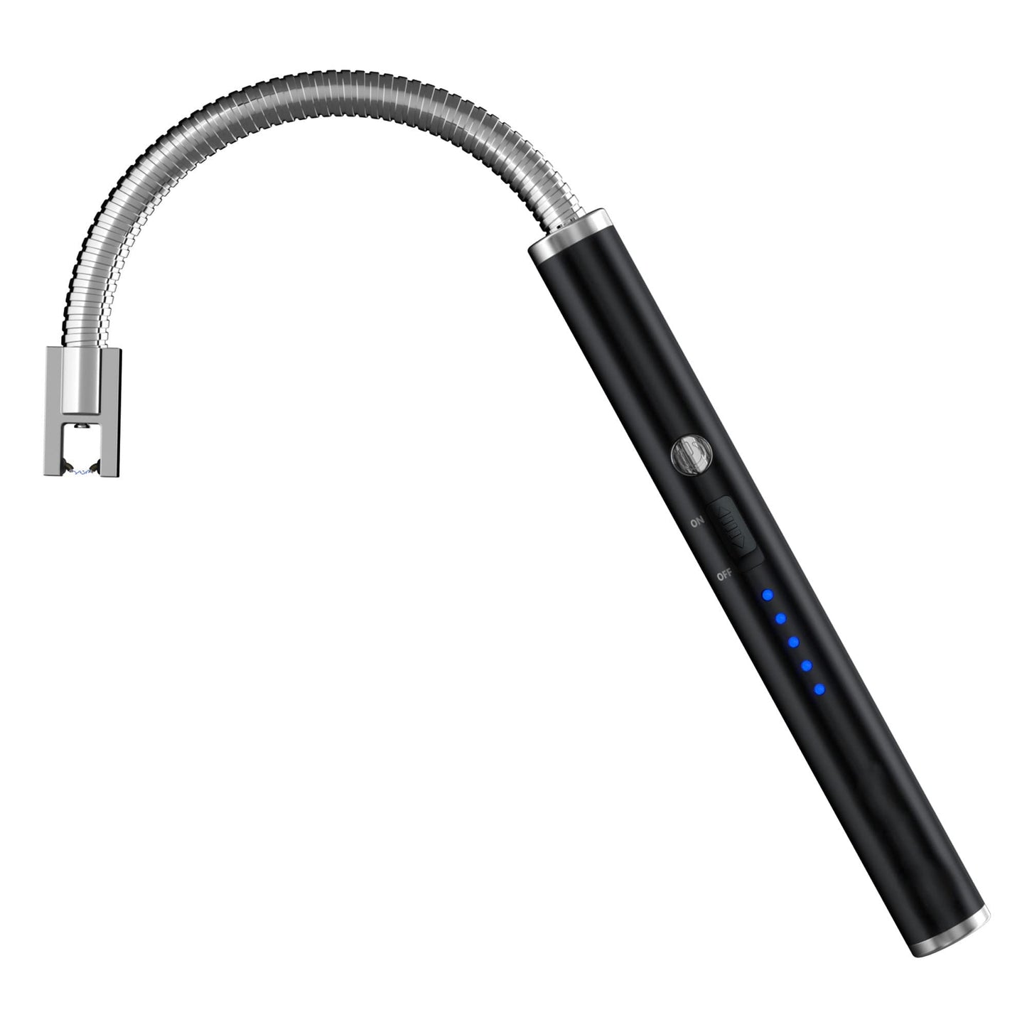SKY-TOUCH Arc Lighter, Flameless Electronic With LED Battery Indicator, Rechargeable USB Wind & Weatherproof for Kitchen, Barbecue, Candles, Fireworks, Gas Stove, Black