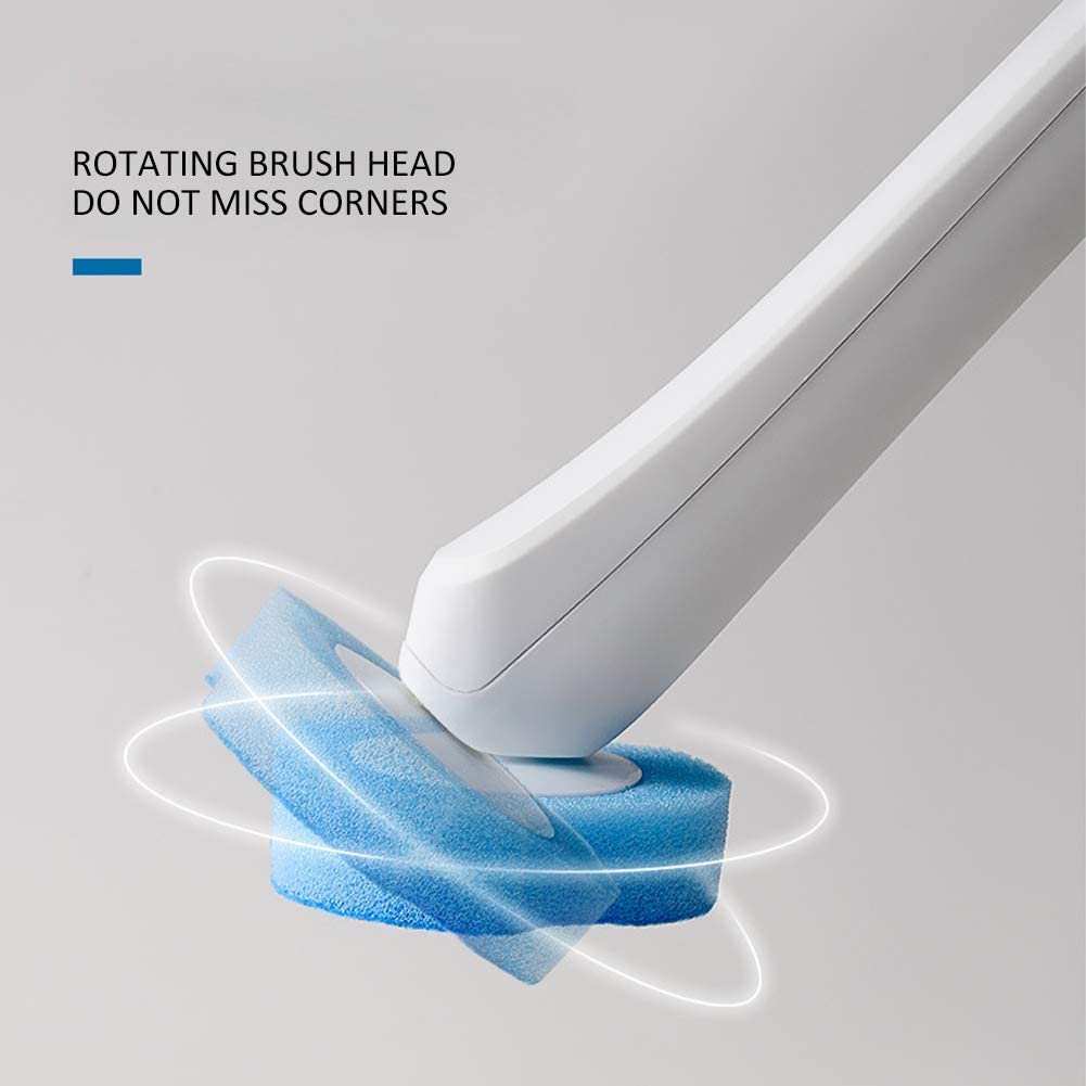 SKY-TOUCH Toilet Cleaning Brush with Holder, 8-Piece Set of Disposable Refill Heads for Easy Bathroom Cleaning