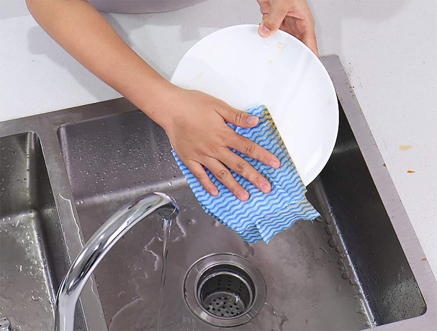SKY-TOUCH 3 Rolls Reusable Cleaning Wipe Sheet, Multipurpose Towel Cleaning Cloth, Disposable, Non-Stick Wiping Rags, Household Paper Towels for Kitchen, House Cleaning Cloth Towel, 6974042151935
