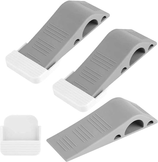 SKY-TOUCH 3-Pack Heavy Duty Rubber Door Stoppers, Non-Scratch, Anti-Skid Wedges for All Floor Types, 12.5x4*2.5cm, Durable for Home, Office, and School