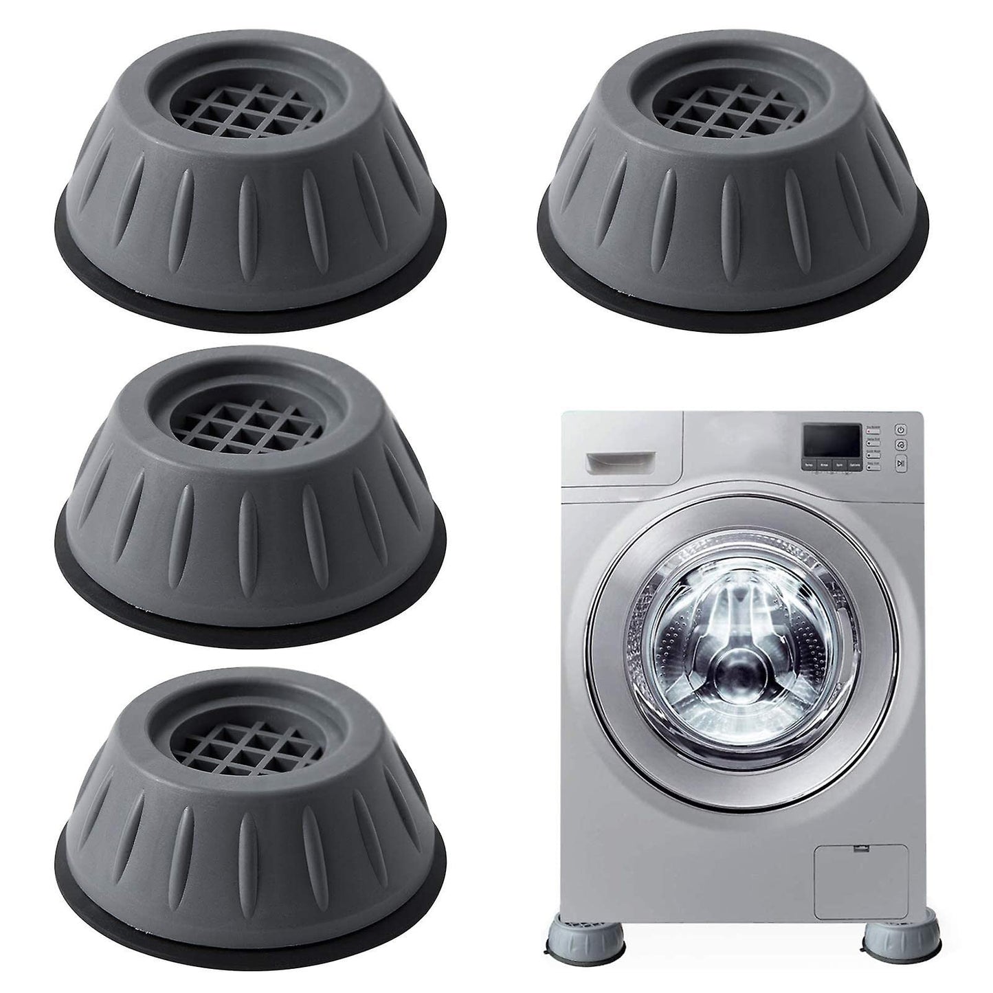 Sky-Touch 4Pcs Anti Vibration Pads For Washer Dryer Shock And Noise Cancellation, Washing Machine Stand To Prevent Shifting, Shaking Walking For Home, Gray