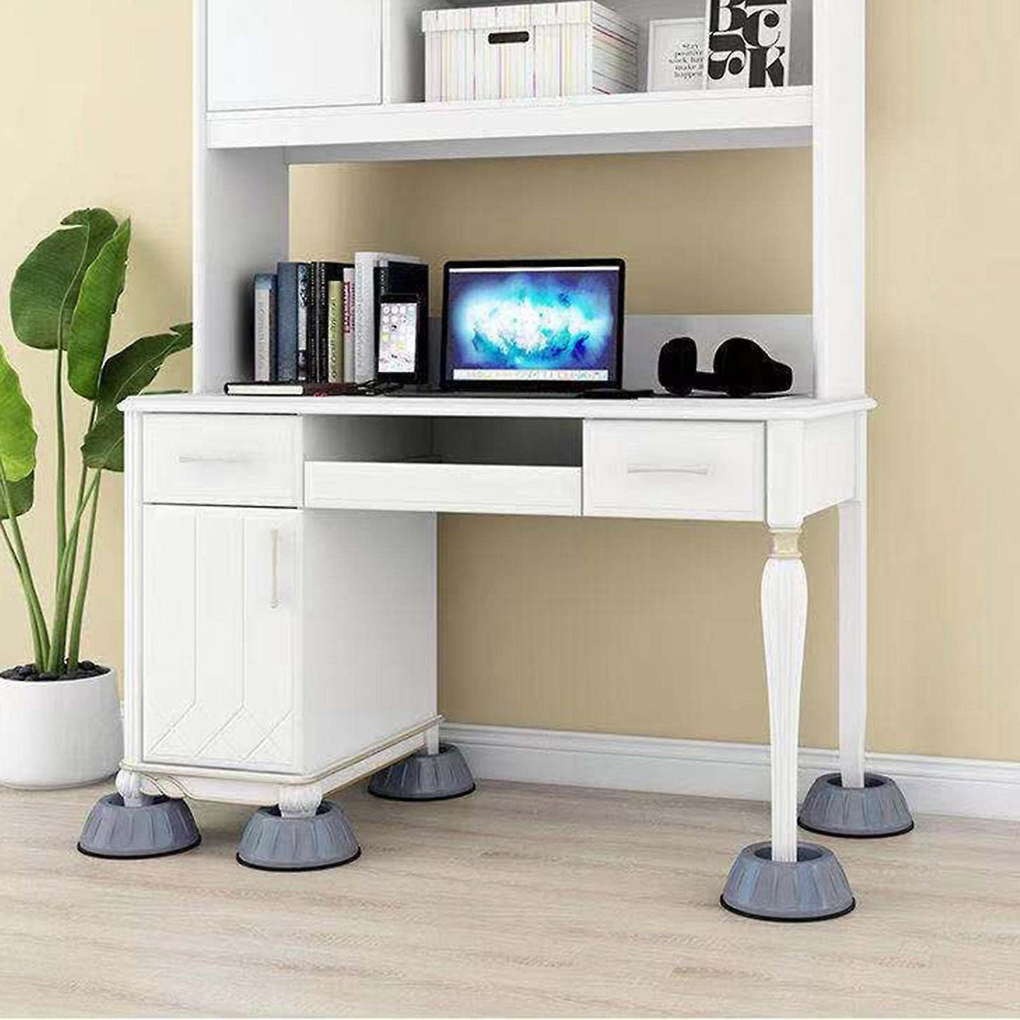 Sky-Touch 4Pcs Anti Vibration Pads For Washer Dryer Shock And Noise Cancellation, Washing Machine Stand To Prevent Shifting, Shaking Walking For Home, Gray