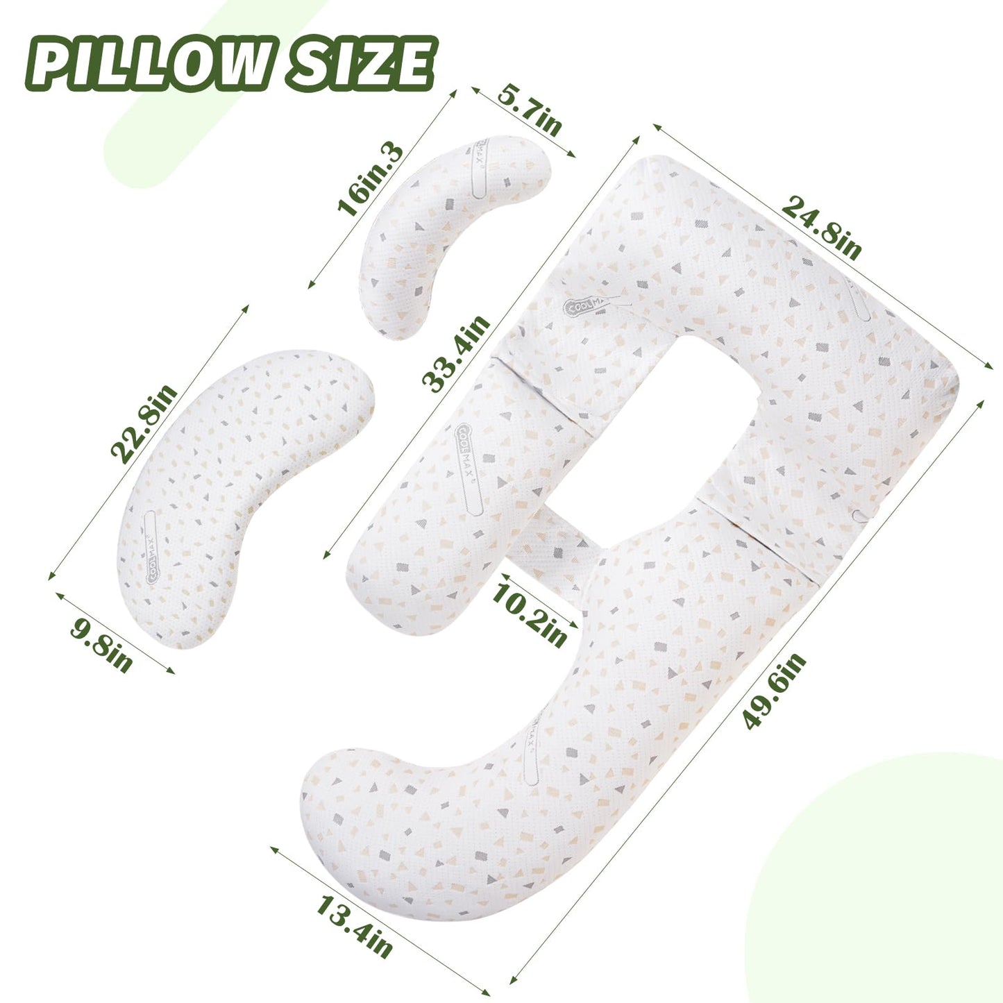 SKY-TOUCH Pregnancy Pillows for Sleeping, U Shaped Full Body Maternity Pillow with Removable Cover - Support for Back, Legs, Belly, HIPS for Pregnant Women, 126x63x15cm