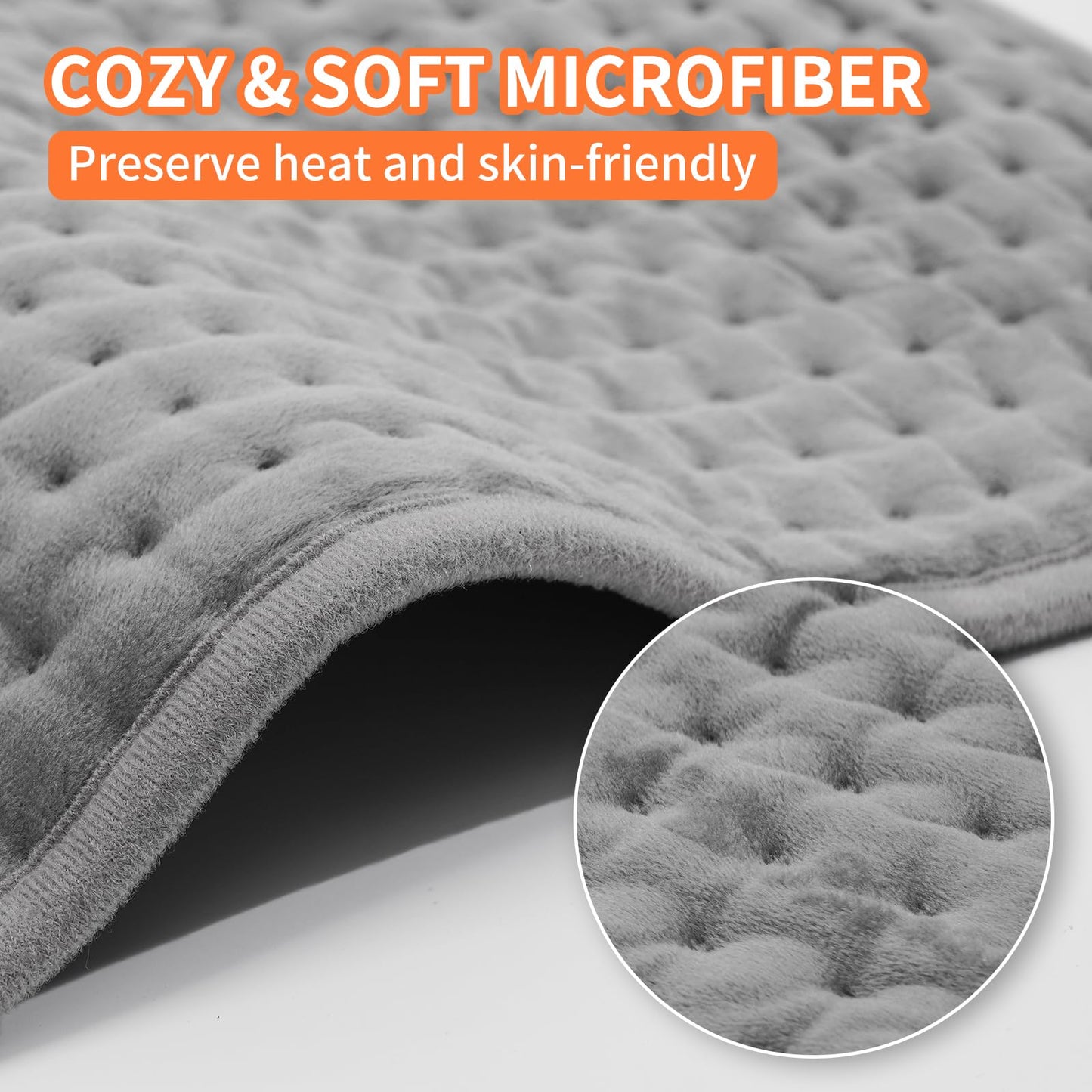 SKY-TOUCH Heating pad, Electric Heat Pad with Automatic Switch-Off and 9 Levels Heating pad - Machine Washable,30 * 60cm,Grey