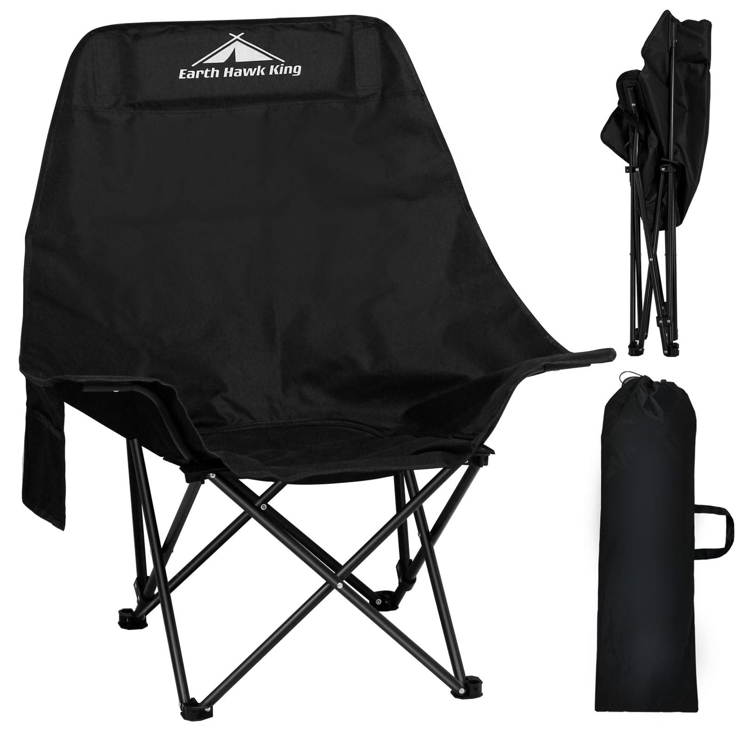SKY-TOUCH Outdoor Portable Camping Chair, Lightweight Folding Camping Chair,with High Back Padded and Portable Carrying Bag,for Outdoor Fishing, Hiking, Backpacking, Picnic, Beach, Traveling