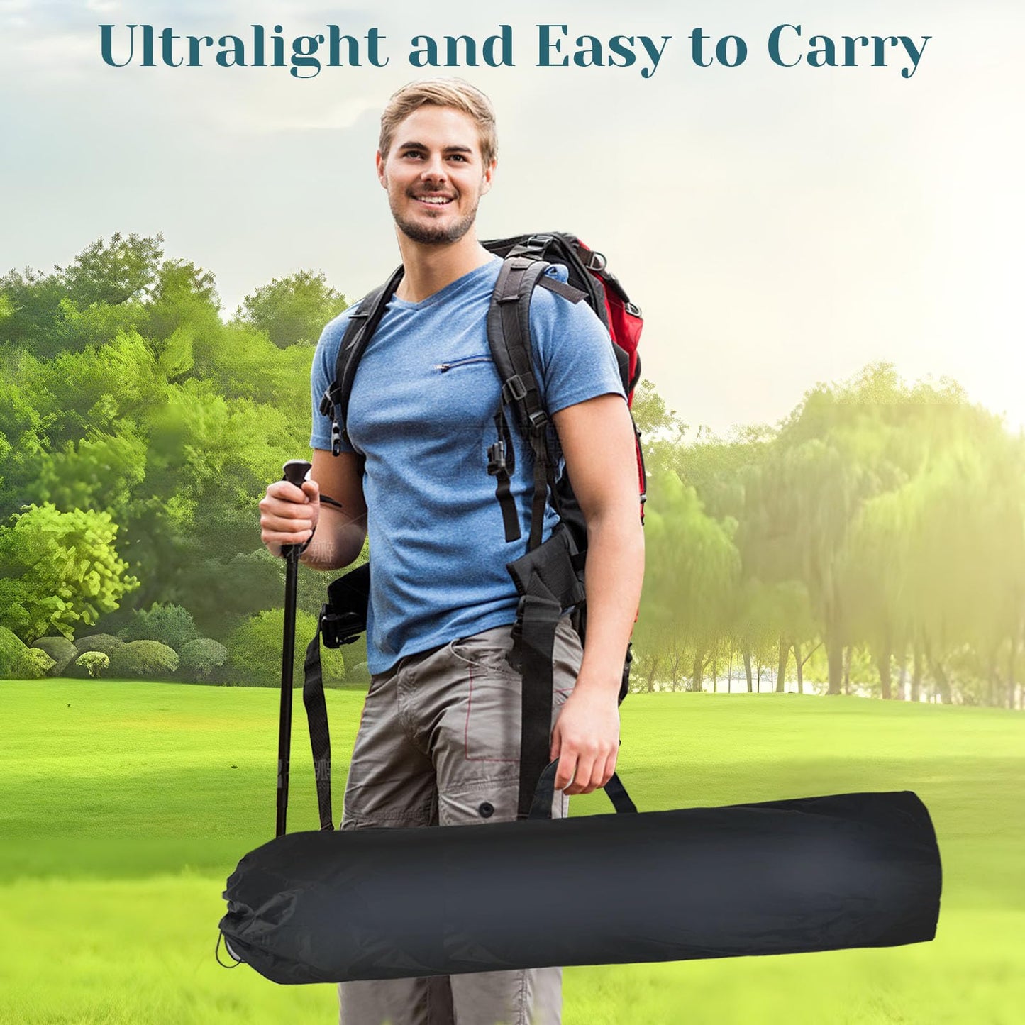 SKY-TOUCH Outdoor Portable Camping Chair, Lightweight Folding Camping Chair,with High Back Padded and Portable Carrying Bag,for Outdoor Fishing, Hiking, Backpacking, Picnic, Beach, Traveling