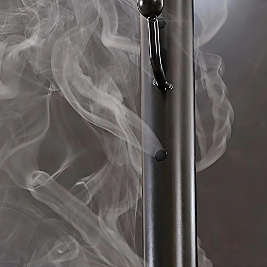 SKY-TOUCH Clothes Incense Burner Stand, Coat Rack with Incense Burner, Freestanding Metal Coat Rack with Hooks and Holes, Steam Hanging Coat Rack for Hanging Robes, Coats and Hats (Black 185cm)