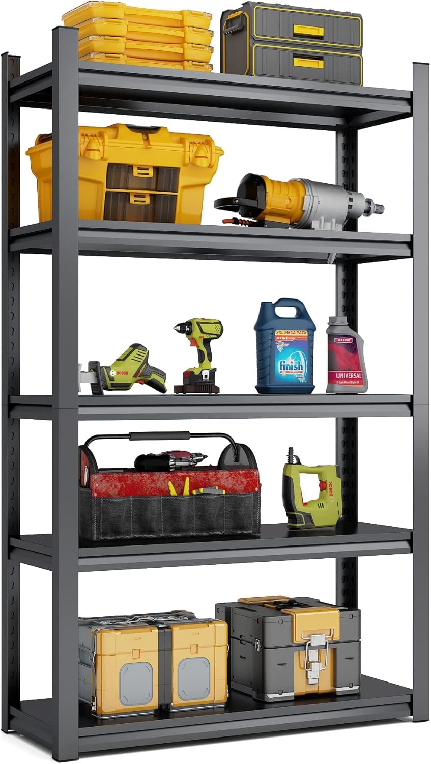 SKY-TOUCH 5 Tier Storage Shelf Unit,Heavy Duty Storage Rack,Metal Shelving Unit for Home, Kitchen, Basement, Pantry,Max Capacity 50 KG,90 * 40 * 183cm