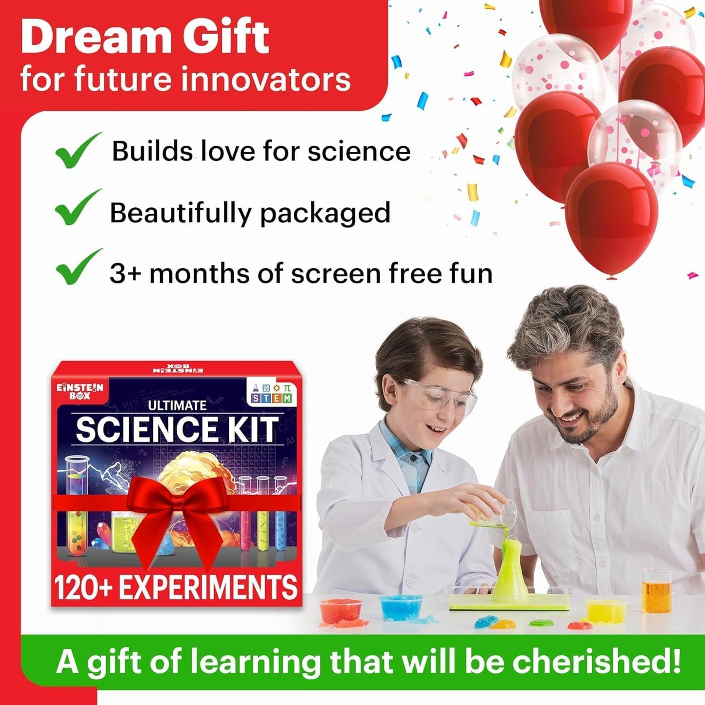 SKY-TOUCH 120+ Toy Science Kit for Kid, STEM Educational Toys for Learning & Experiment Kit, Gifts for 3+ Year Olds