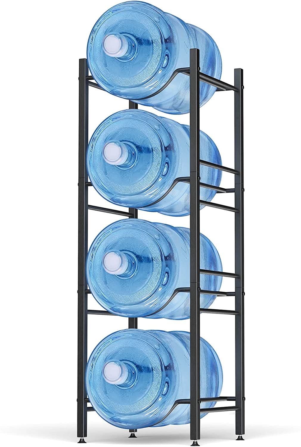 SKY-TOUCH Water Bottle Storage Stand, 4 Tier Water Bottle Holder, 5 Gallons Heavy Duty Water Jug Rack for Kitchen Home and Office Easy To Assemble