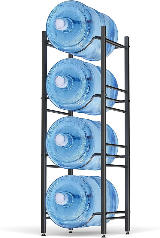 SKY-TOUCH Water Bottle Storage Stand, 4 Tier Water Bottle Holder, 5 Gallons Heavy Duty Water Jug Rack for Kitchen Home and Office Easy To Assemble