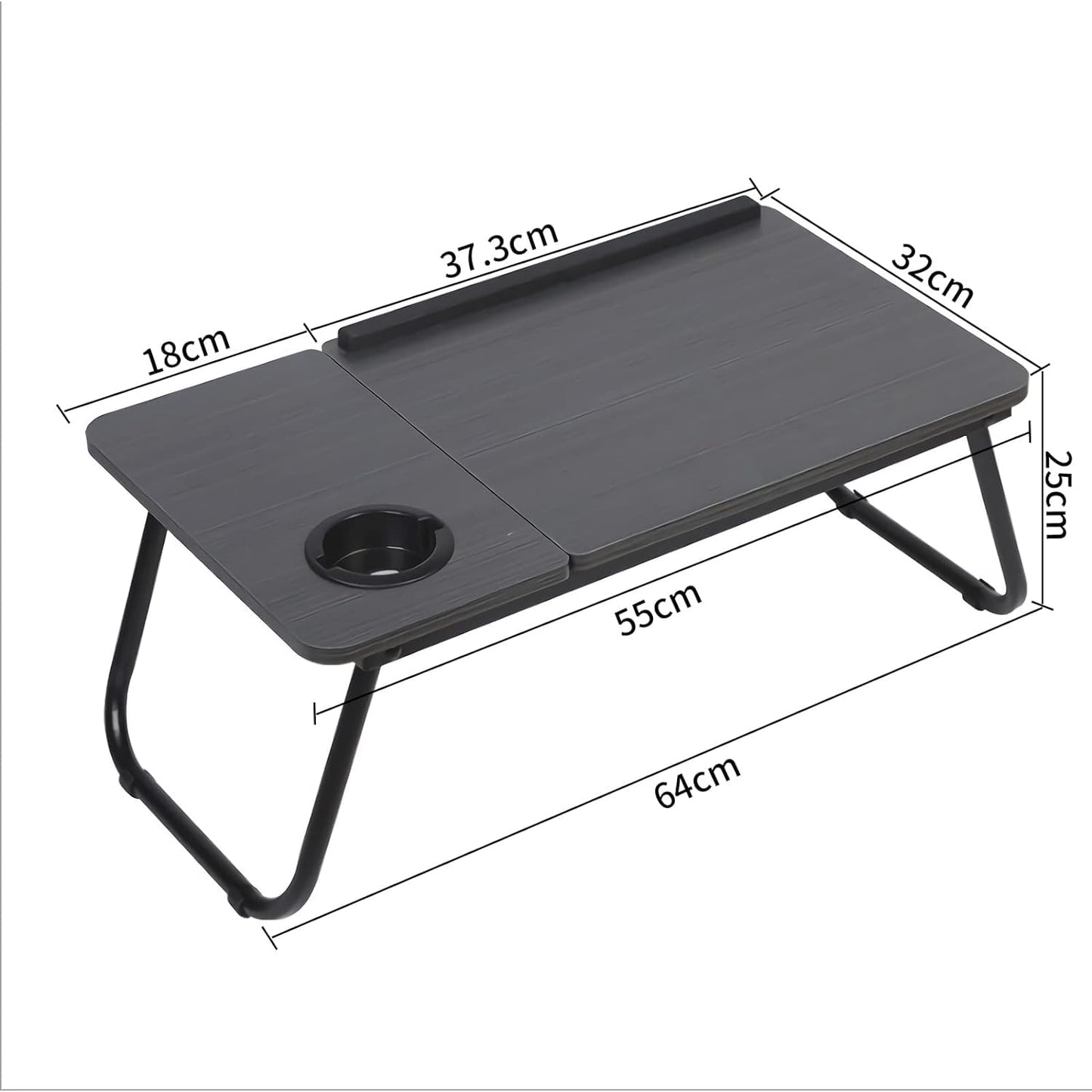 SKY-TOUCH Foldable Laptop Desk for Bed Couch, Adjustable Height Tilt Portable Laptop Stand for Desk, Small Lap Desk, Non-slip Table for Computer and Writing, PC Tray Table with Cup Holder for Sofa
