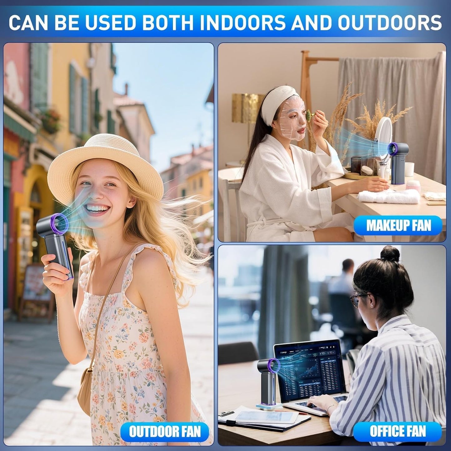 SKY-TOUCH Personal Portable Handheld Fan, Mini Fan, Mister Fans with LED Digital Display, 1-199 Speeds Adjustable, for Kids Girls Women Men Home Office Indoor Outdoor Travelling
