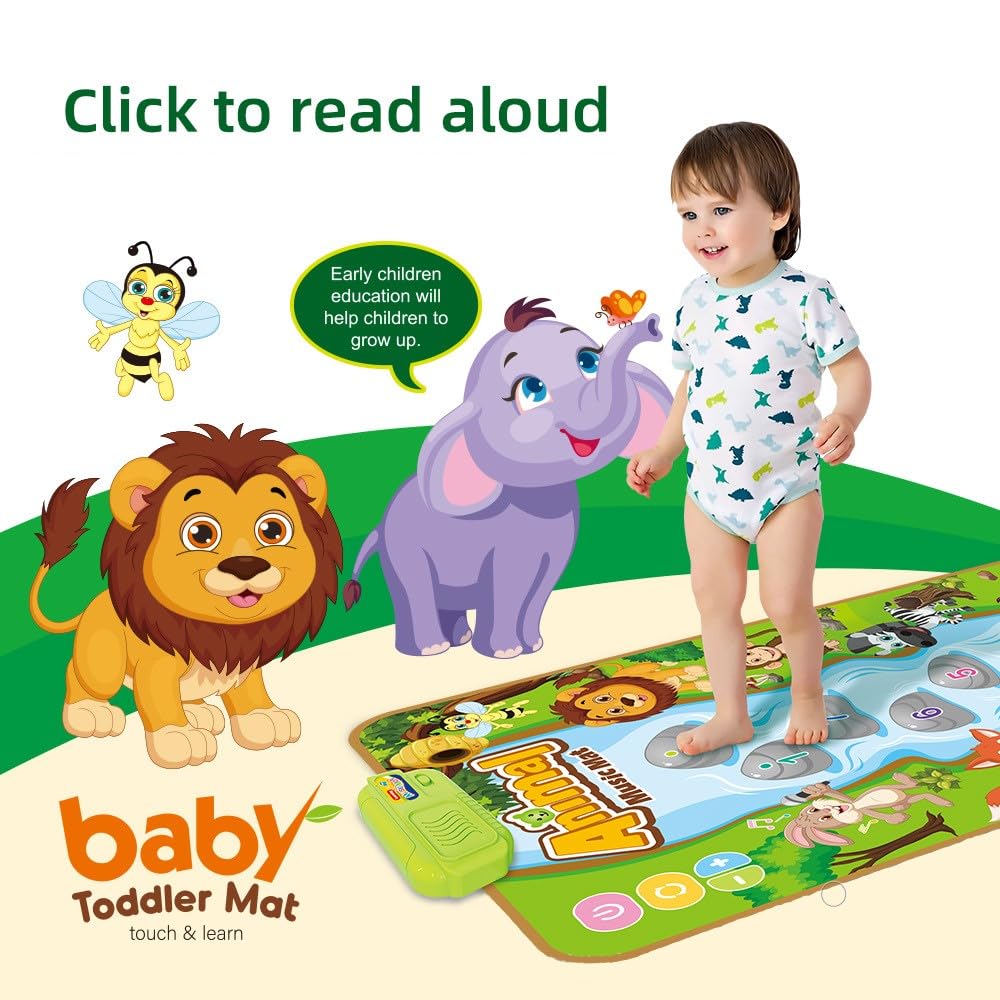 SKY-TOUCH Animal Musical Mat for Kids, Baby Early Learning Educational Toys, Montessori Sensory Musical Dance Mat, Touch Play Floor Keyboard Pad, Gifts for Kids 18+ Months (80*50cm)
