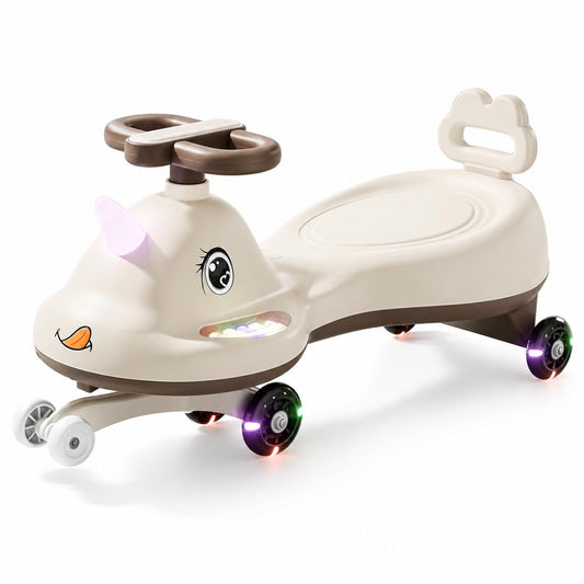 SKY-TOUCH Children's Twist and Swing Car with LED Wheels, Lights and Music, Twist, Spin, and Swing Control, Durable Rocking Car, Ride-On Toy, Suitable for Boys and Girls Ages 3+, Kid's Birthday Gift