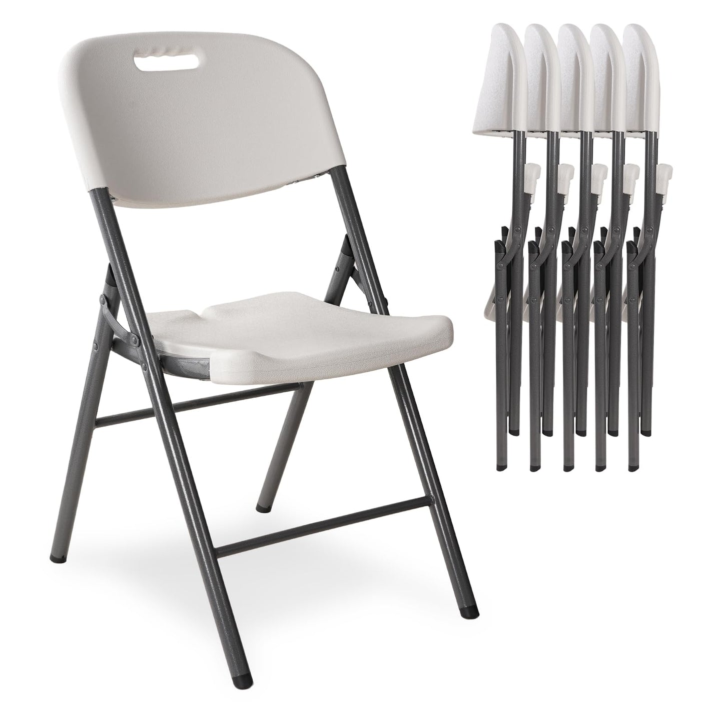 SKY-TOUCH 1 PACK Plastic Folding Chairs, Heavy Duty Foldable Indoor Outdoor Trestle Folding Seats for Office, Garden Event Party, Art & Crafts, Camping Picnics