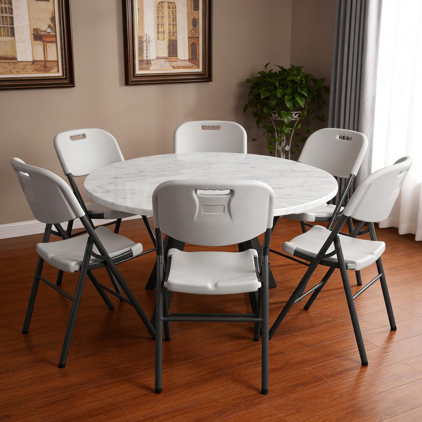 SKY-TOUCH 1 PACK Plastic Folding Chairs, Heavy Duty Foldable Indoor Outdoor Trestle Folding Seats for Office, Garden Event Party, Art & Crafts, Camping Picnics