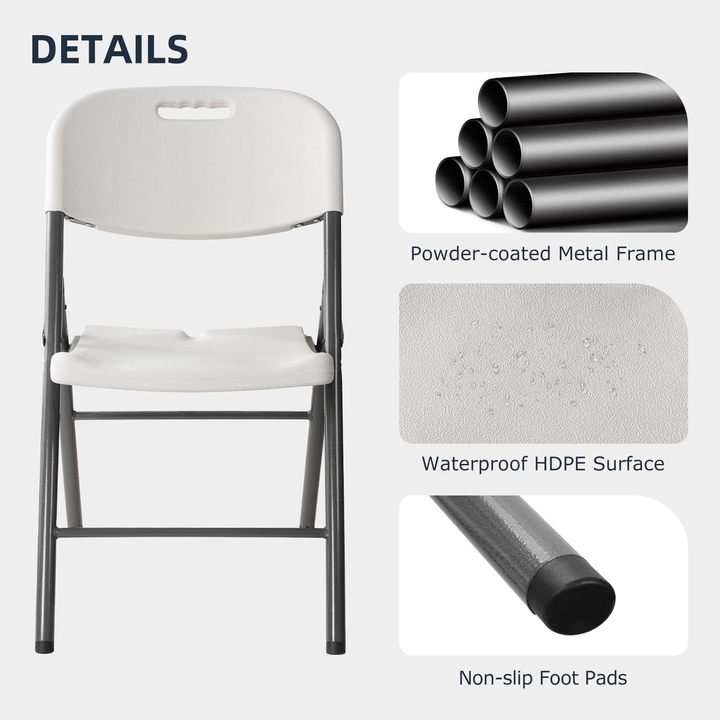 SKY-TOUCH 1 PACK Plastic Folding Chairs, Heavy Duty Foldable Indoor Outdoor Trestle Folding Seats for Office, Garden Event Party, Art & Crafts, Camping Picnics