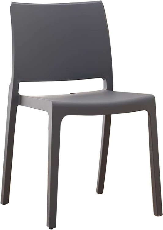 SKY-TOUCH Plastic Dining Chair with Backrest - Stackable,Modern Office Guest Chair for Indoor & Outdoor Plastic Side Chair Use in Dining Room or Meeting Room,48 * 48 * 80cm,1 PCS
