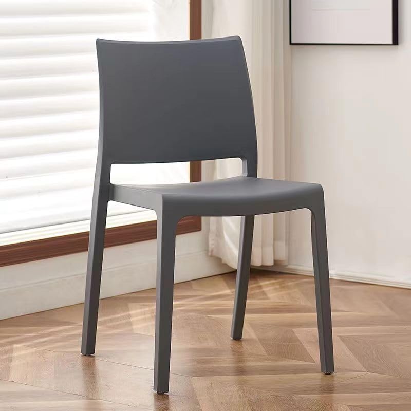SKY-TOUCH Plastic Dining Chair with Backrest - Stackable,Modern Office Guest Chair for Indoor & Outdoor Plastic Side Chair Use in Dining Room or Meeting Room,48 * 48 * 80cm,1 PCS