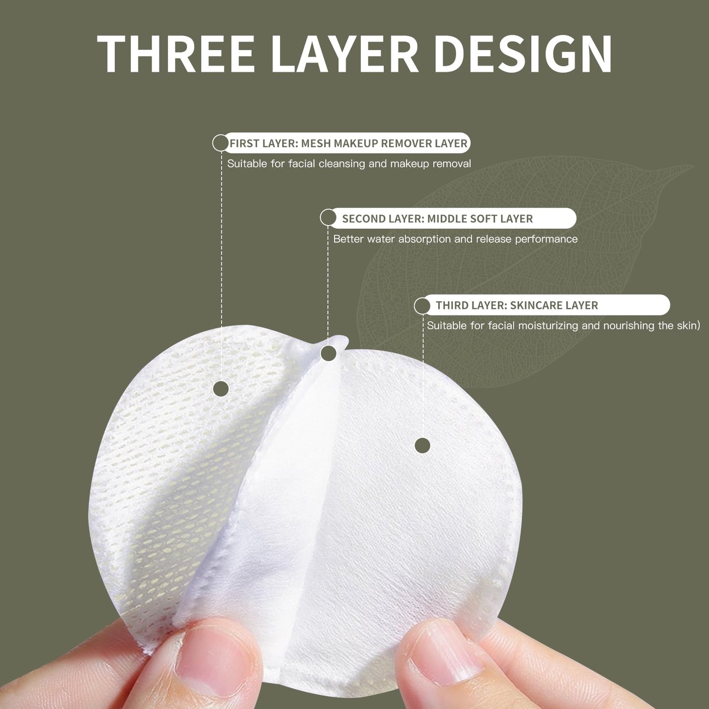 SKY-TOUCH 100% cotton makeup remover pads, 150 pieces of soft round cotton pads. Suitable for sensitive skin, gentle makeup removal, pure cotton round makeup remover pads, soft and durable, 5.8*5.8cm