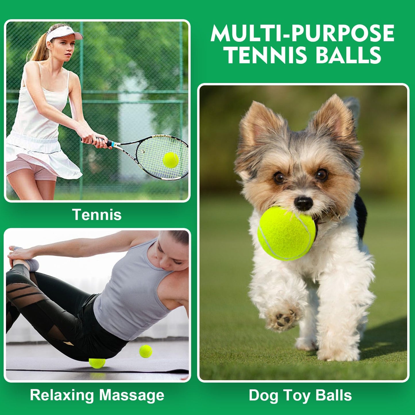 SKY-TOUCH 3Pcs Tennis Balls : 135cm High Bounce Practice Balls in Sealed Tub parent asin