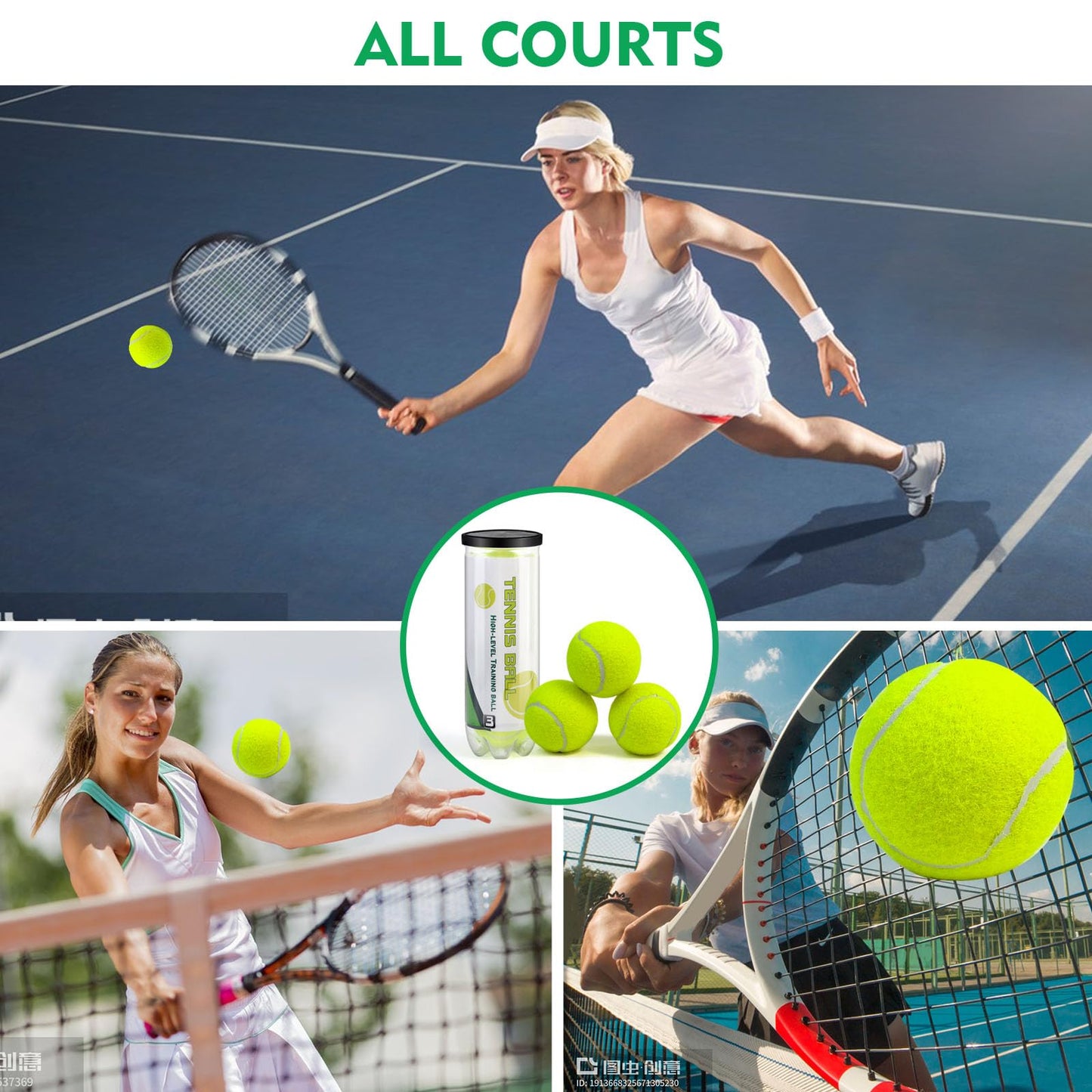 SKY-TOUCH 3Pcs Tennis Balls : 135cm High Bounce Practice Balls in Sealed Tub parent asin