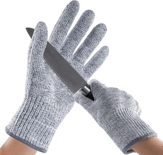 SKY-TOUCH Cut Resistant Gloves Level 5 Protection: HPPE Safety Gloves for Kitchen, Meat Cutting, Mandoline, Factory, Warehouse, Glass Handling – Food Grade, Comfortable, Machine Washable (L)