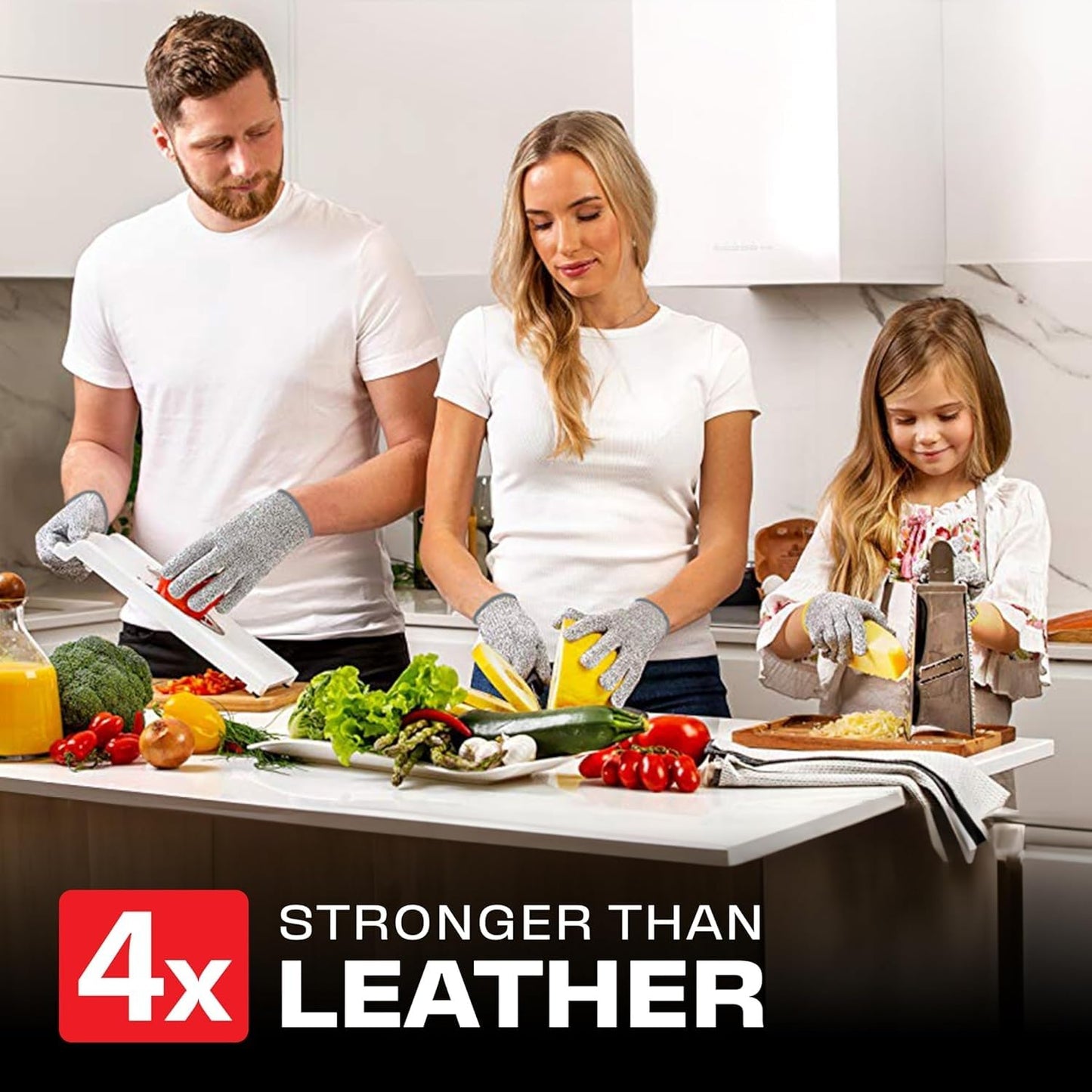 SKY-TOUCH Cut Resistant Gloves Level 5 Protection: HPPE Safety Gloves for Kitchen, Meat Cutting, Mandoline, Factory, Warehouse, Glass Handling – Food Grade, Comfortable, Machine Washable (L)