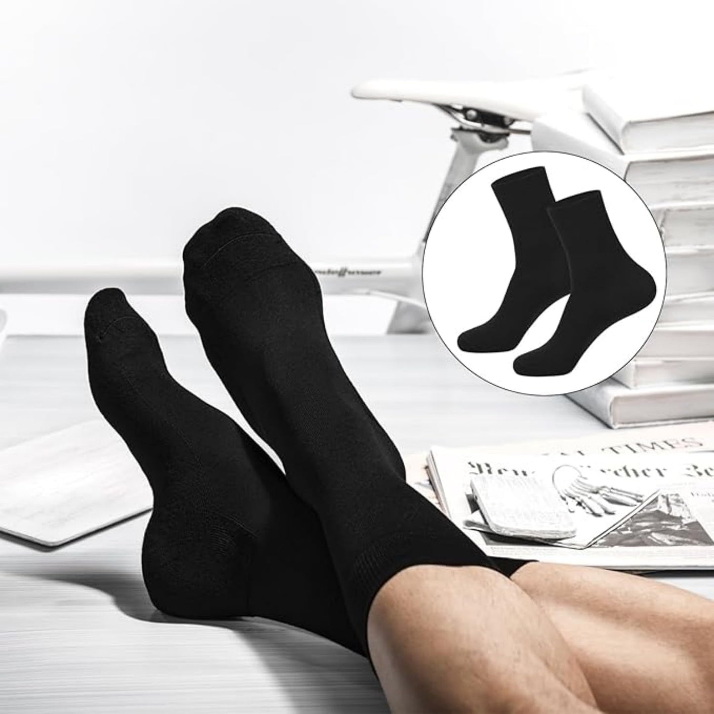 SKY-TOUCH Mens Men's Dress Crew Socks Men's Dress Crew Socks