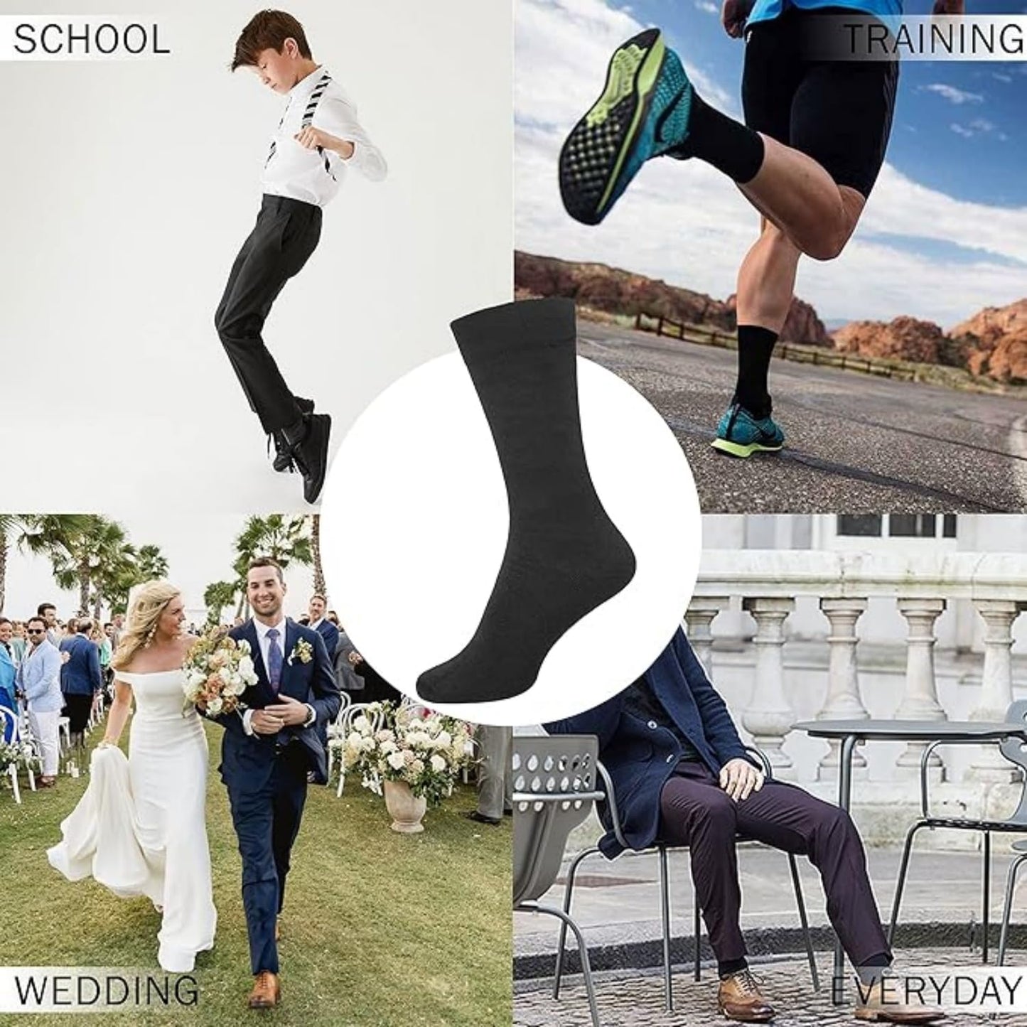 SKY-TOUCH Mens Men's Dress Crew Socks Men's Dress Crew Socks
