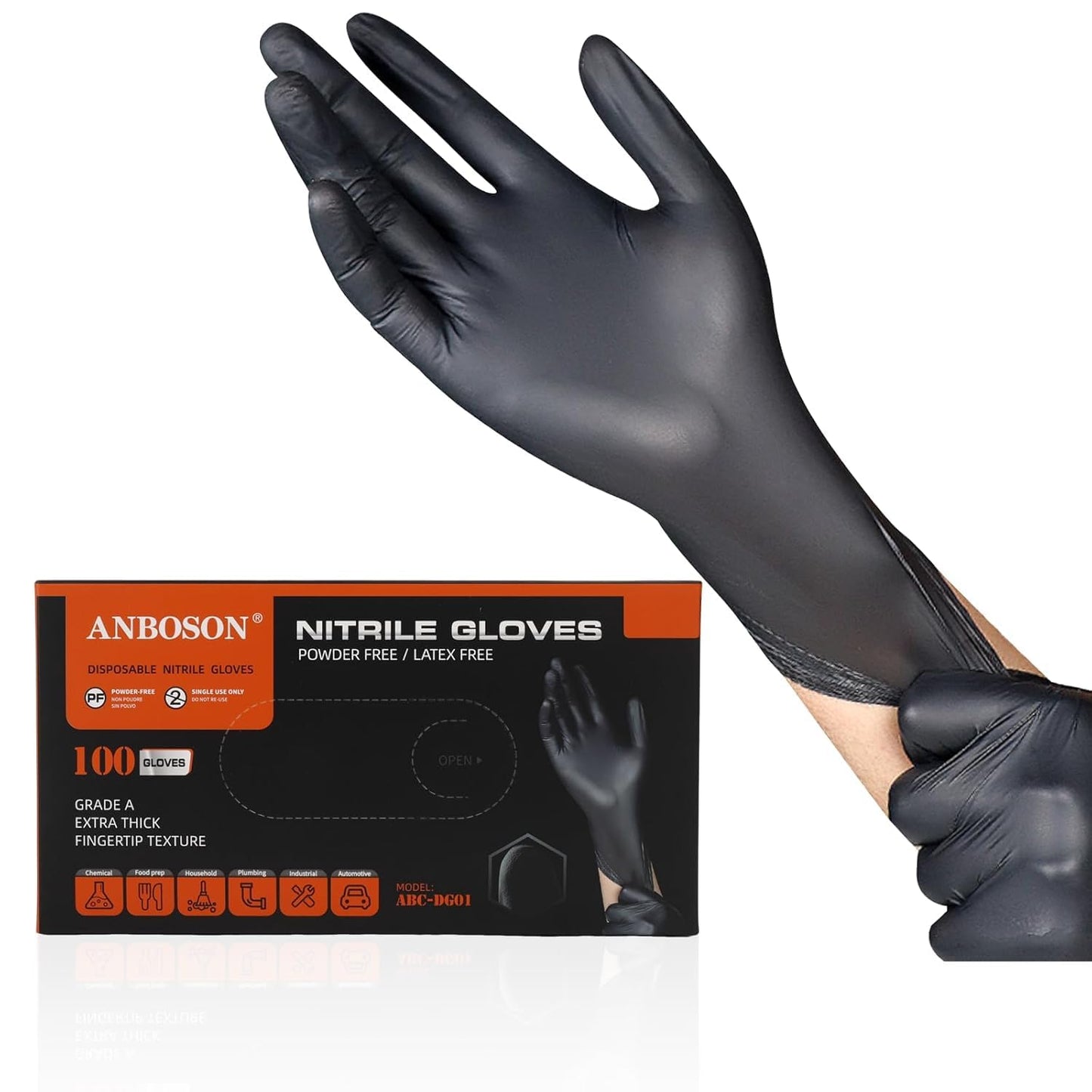 SKY-TOUCH Disposable Vinyl Gloves, 100 Count, Powder-Free & Latex-Free, Food Safe, Non-Sterile, Ambidextrous, For Cooking, Food Prep, Cleaning & Professional Use (XL )