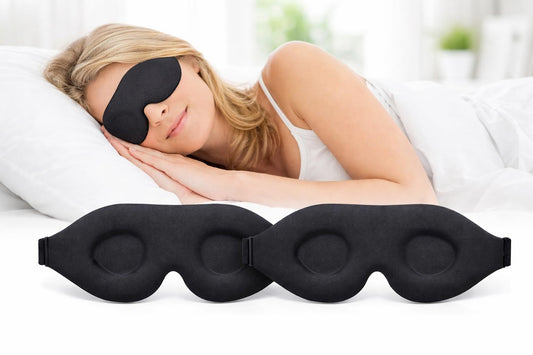 SKY-TOUCH 3D Deep Contoured Eye Eye Mask for Sleeping,100% Blackout,Sleep Mask Men Women, with Adjustable Strap for Sleeping, Yoga, Traveling (Black)